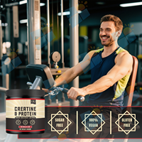 Poudre de protéines végétalienne 31g de protéines 5g de créatine 5g de BCAA Probiotiques Électrolytes Pré-entraînement Sans sucre Poudre de protéines à base de plantes