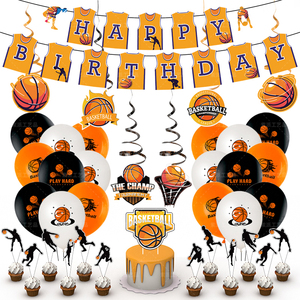 <span class=keywords><strong>D</strong></span>écorations <span class=keywords><strong>de</strong></span> fête sur le thème du basket-ball moderne fournitures pour garçons joyeux <span class=keywords><strong>anniversaire</strong></span> bannière gâteau Topper ballons pack <span class=keywords><strong>jeu</strong></span> <span class=keywords><strong>de</strong></span> vente chaude - Product Image 1
