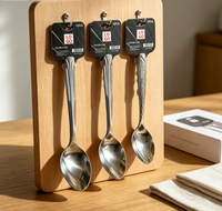 Ensemble de couverts de table en acier inoxydable 410 avec logo personnalisé, finition miroir argentée classique, durable et éco-responsable, pour la maison