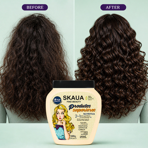 Masque capillaire sans rinçage pour cheveux secs, rêches et crépus avec huile de ricin, huile d'argan, huile de coco, pour douceur et brillance - Product Image 3