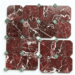 Carrelage en mosaïque de marbre Rosa Levanto 12x12, poli, contemporain, pour sol, imperméable, pierre de calcite - Product Image 1