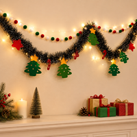 Guirlande de Noël en feutre doux, légère et réutilisable, décoration suspendue personnalisée pour fêtes de fin d'année