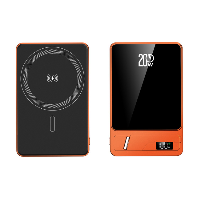 20W PD Two-Way Fast Charging Power Bank, 9mm Ultra Slim Aluminum Alloy, Built-in Phone Stand, Portable Charger for Daily Use