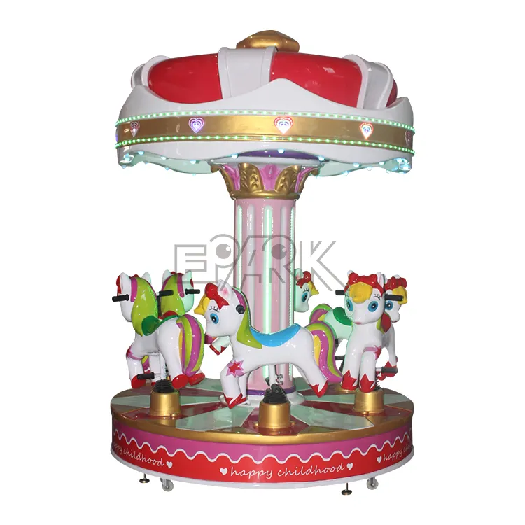 6 persone Horse Carousel Kiddie Rides Acquistare Giostre Moneta/Token di Gioco Per I Bambini Giocano