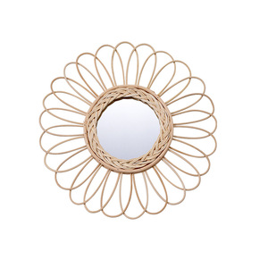 Round Rattan Woven Wall <b>Mirror</b> Natural Color Framed <b>Hanging</b> Decorative <b>Mirror</b> For Home Nordic Style - Product Image 4