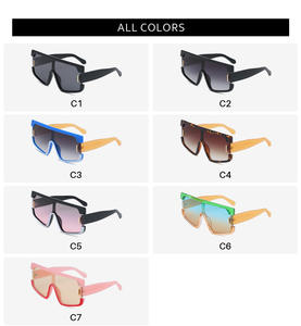 2024人気販売ビッグフレームレディースファッションサングラス特大ワンピースレディサングラス - Product Image 3