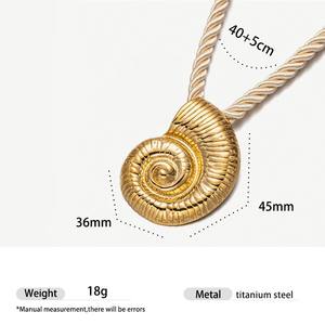 Gioielli estivi alla moda in acciaio inossidabile 18K PVD placcato in oro conchiglia <span class=keywords><strong>stella</strong></span> del sole <span class=keywords><strong>collana</strong></span> con perline a catena - Product Image 5