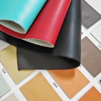 Tissu en cuir PU gaufré litchi couleur unie pastel clair avec support tissé résistant à l'abrasion pour sièges de voiture, canapés et sacs 1,3 mm
