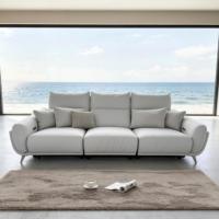 Fauteuil inclinable massant électrique moderne en similicuir PU à trois places, réglable, avec télécommande, cadre en bois, pivotant, interface USB pour