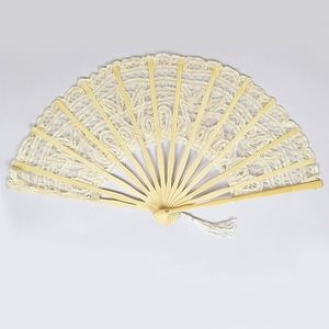 Abanico Plegable de Bambú para Novia, 27 cm, con Encaje Tallado, Decoración de Boda, Portátil, Estilo Romántico, Logotipo Personalizado, Regalo Empresarial - Product Image 5