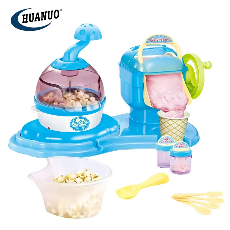 Детские игрушки для ролевых игр «сделай сам» 2 в 1 машина для попкорна и мороженого игрушки кухонный игровой набор