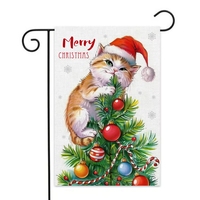 Drapeaux de jardin personnalisés en polyester pour l'extérieur, double face, 12x18 pouces, bannière décorative pour la cour, drapeau de jardin personnalisé pour les fêtes de Noël