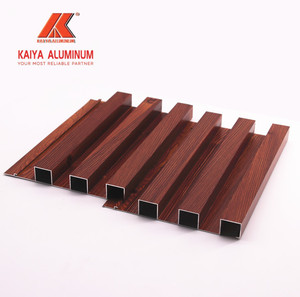3D gỗ hạt nhôm kết cấu hiệu ứng slat rãnh tường Bảng điều khiển không thấm nước Trần bên ngoài trang trí nội thất bảng màu nâu - Product Image 5