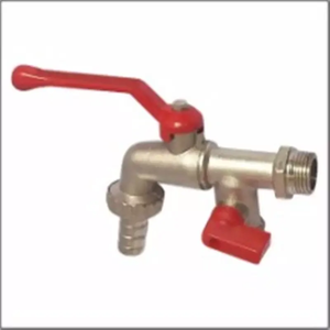Robinet de jardin en laiton nickelé à ouverture rapide avec poignée en acier et buse pour tuyau - Product Image 5