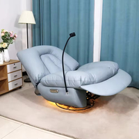 Fauteuil inclinable multifonctionnel moderne en cuir microfibre, pivotant, à bascule, pour salon, avec fonction de massage manuelle