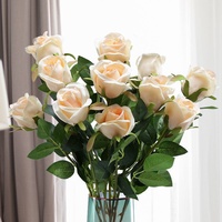 Centres de table en roses blanches artificielles, arrangements floraux de roses éternelles pour mariage, fleurs artificielles, bouquet de mariage en gros