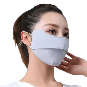 Ice Silk <b>Sunscreen</b> Face Mask For Women Full Face Protection Breathable UV Shield Summer 2023 Plain Style - Product Image 5