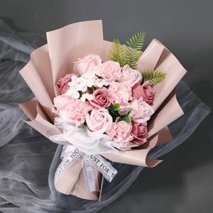 Scatola di fiori per la festa della mamma rose di sapone bouquet di garofano fiore artificiale scatole di fiori per la festa della mamma - Product Image 3