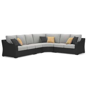 Muebles de Patio, Conjunto de Asientos de Mimbre Moderno con Cojines, Conjuntos de Salón para Exteriores, Sofá Esquinero de Ratán para Jardín - Product Image 5
