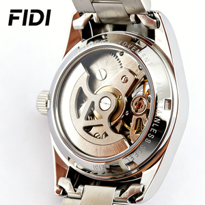 Montre mécanique automatique pour femme FIDI, bracelet en acier inoxydable, étanche 3ATM, cadran squelette, montre-bracelet élégante et luxueuse pour femme - Product Image 2
