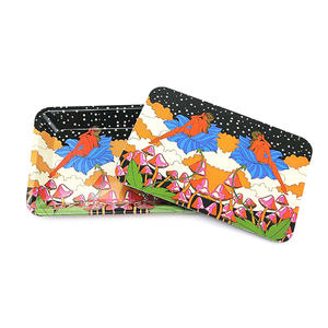 Plateaux ronds en métal simples pour plateau à rouler, 18*12.5cm, en stock, prêts à l'emploi - Product Image 1