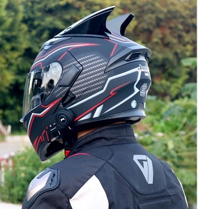 OEM sọ quái vật xe máy Predator xe máy Mũ bảo hiểm với <span class=keywords><strong>Bluetooth</strong></span> sừng - Product Image 2