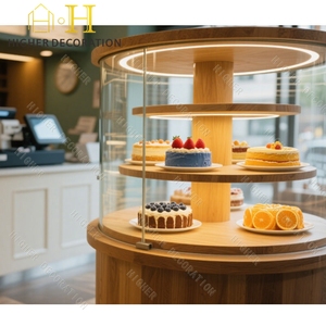 <span class=keywords><strong>Vitrine</strong></span> à gâteaux glamour, présentoir de boulangerie efficace et mobilier de boulangerie spacieux, y compris un présentoir à pain - Product Image 1