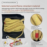 Kit de Corde d'Évacuation d'Urgence Yueda en Aramide 8mm Certifié 3C 16m/20m Multifonctionnel pour Pompiers