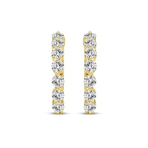 Elegantes Pendientes de Aro con Diamantes Cultivados en Laboratorio de Corte Redondo para Mujer, Color VVS VS EF, Plata de Ley 925, Oro de 10KT 14KT 18KT, Uso Diario - Product Image 4