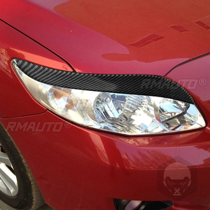 2 pièces de garnitures de phares en fibre de carbone pour Toyota Corolla 2008-2011, autocollants de phares, garnitures de phares - Product Image 5