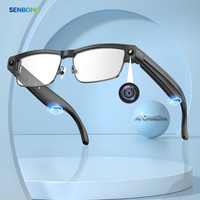 Lunettes Intelligentes Traducteur L802 avec Reconnaissance, Caméra d'Enregistrement Vidéo/Audio 8MP, Traduction IA, Contrôle Tactile/Vocal/par Application et Wi-Fi