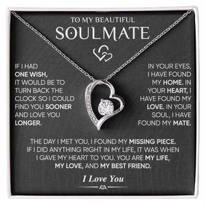 Collier avec pendentif en forme de cœur en cuivre « À ma belle âme sœur » avec carte de texte personnalisée - Cadeau romantique classique pour partenaire - Product Image 1