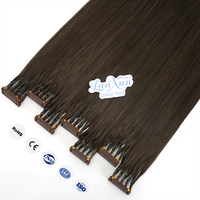 Extensiones de Cabello Ruso 6D al por Mayor, Extensiones de Cabello Humano Virgen 12A con Cutícula, 6D 2ª Generación, Color Rubio Oscuro Mate