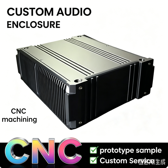 AL-Aluminum CNC Machined Service Custom Design Amp Audio Aluminium Extrusion Profile Enclosure for Home and Commercial