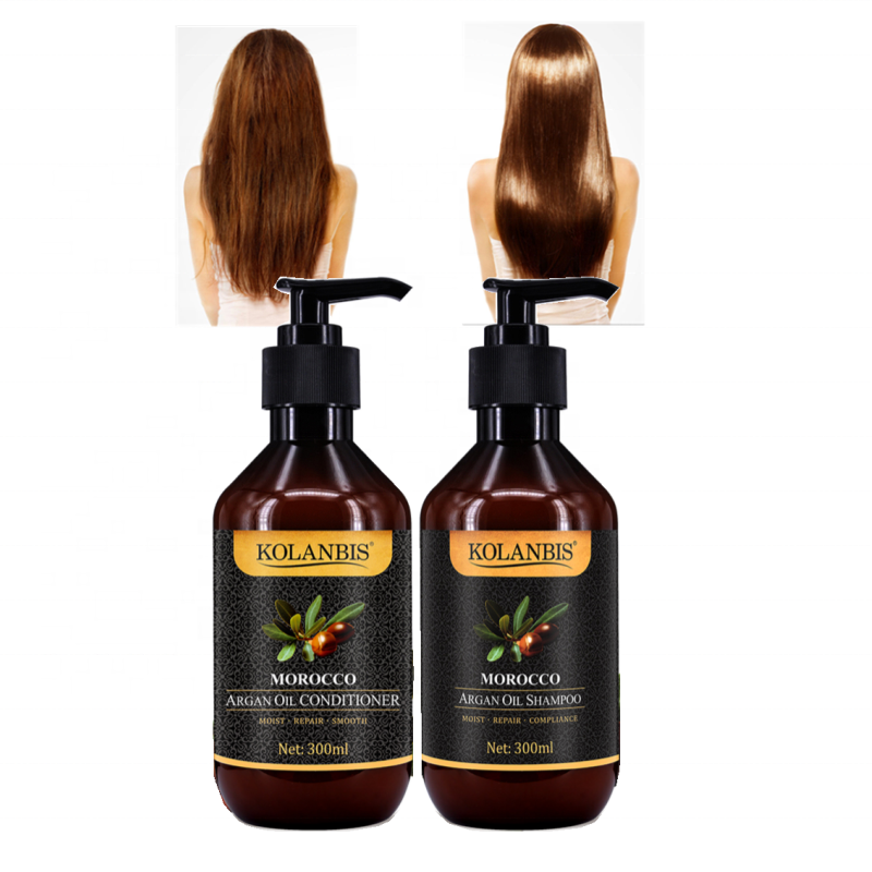 Шампунь с аргановым маслом и кондиционер KOLANBIS для сухой и влажной завивки волос, для афроамериканских волос всех типов с маслами