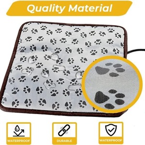 Couverture chauffante réglable et solide pour chiens et chats, tapis chauffant électrique moderne pour animaux de compagnie, protection contre la coupure de courant, imperméable et résistant aux morsures - Product Image 3