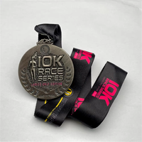 Medallas Personalizadas de Aleación de Zinc con Mapa 3D, Acabado Antiguo en Dos Tonos, Grabables, para Maratones y Desafíos de Fitness