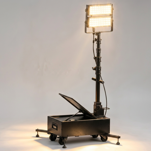 Portable White LED Work Light Tower AC Power Supply Battery Bank Emergency Lighting System for Landscape Garden Use IPX4 Rated