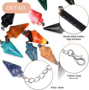 Кристаллический маятник Dowsing 7 Чакр Рейки Исцеление драгоценный камень очки ОРГОН Подвеска для гадания медитация Wicca - Product Image 6