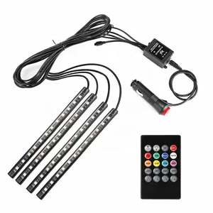 A80 12LED <span class=keywords><strong>รถ</strong></span><span class=keywords><strong>บรรทุก</strong></span> SUV 12V แถบไฟ LED ควบคุมระยะไกลแถบไฟ LED แถบไฟตกแต่งภายในมีความยืดหยุ่น - Product Image 1