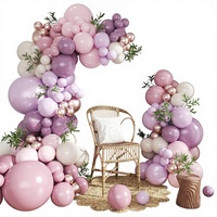 Kit d'arche de ballons violet poussiéreux de 15 ans, kit d'arche de guirlande de ballons rose et violet pour décorations de baby shower, mariage, anniversaire
