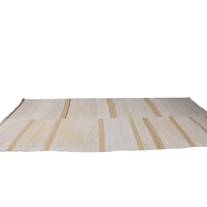 Alfombra turca Vintage moderna, Patchwork Beige, 5x11,5 pies, área grande, respetuosa con el medio ambiente, respaldo de látex de lana, alfombra rectangular para habitación de pasillo - Product Image 1