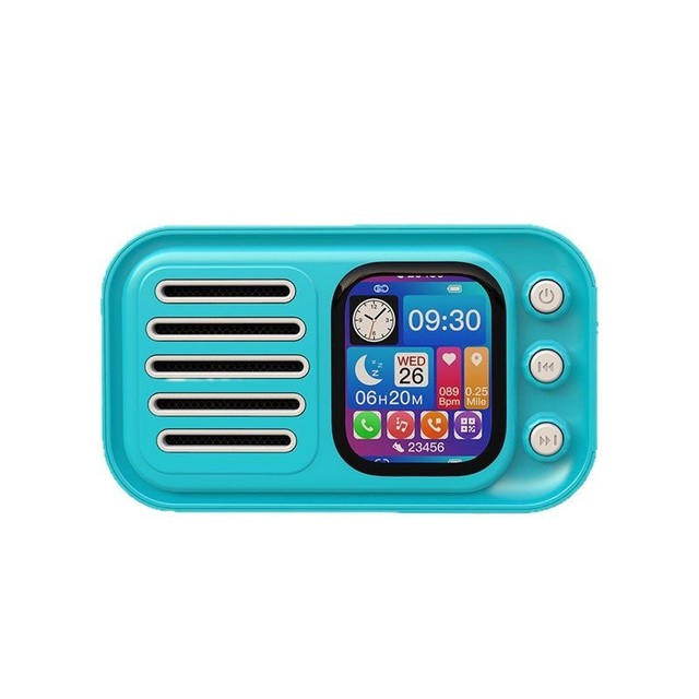 Touch Screen Alarm Clock Speaker BT5.4 Lyrics Display TWS Pairing HD Call Voice Control Mini Portable Rechargeable