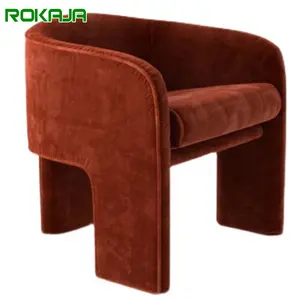 Public Coffee Shop Leisure Chair Modern Study Arm Chairs Red Velvet Lounge Chair Home Furniture