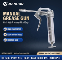 JIANHOR Pistola de Engrase Mini de 120CC con Empuñadura Tipo Pistola, Kit de Acero de Alta Presión, Herramienta de Lubricación con Gatillo de Resorte Antifugas