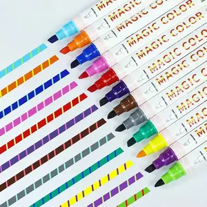 Neuer Bestseller Qualität mehrfarbig wechselnder Tintenmarker-Stift magischer Marker-Stift für Kinder Doodling Kunstzeichnen