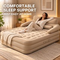 Matelas Gonflable Simple ou Double avec Pompe et Oreiller Intégrés, Lit Gonflable Automatique Pliant pour la Maison, le Mobilier et le Camping en Extérieur