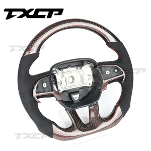 Accesorios Interiores para Automóviles Compatibles con Dodge PU Charger <span class=keywords><strong>Srt</strong></span> 2012 Challenger, Volante de Cuero Perforado con Fibra de Carbono - Product Image 1