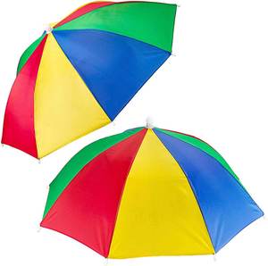 Chapeau <span class=keywords><strong>parapluie</strong></span> arc-en-ciel <span class=keywords><strong>avec</strong></span> logo personnalisé et <span class=keywords><strong>sangle</strong></span> de tête réglable pour les fans de sport, les festivals, les événements promotionnels - Product Image 3