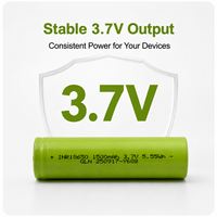 Batterie Li-ion INR18650 1500mAh 3.7V à tête plate rechargeable pour lampe torche, outils électriques, OEM ODM